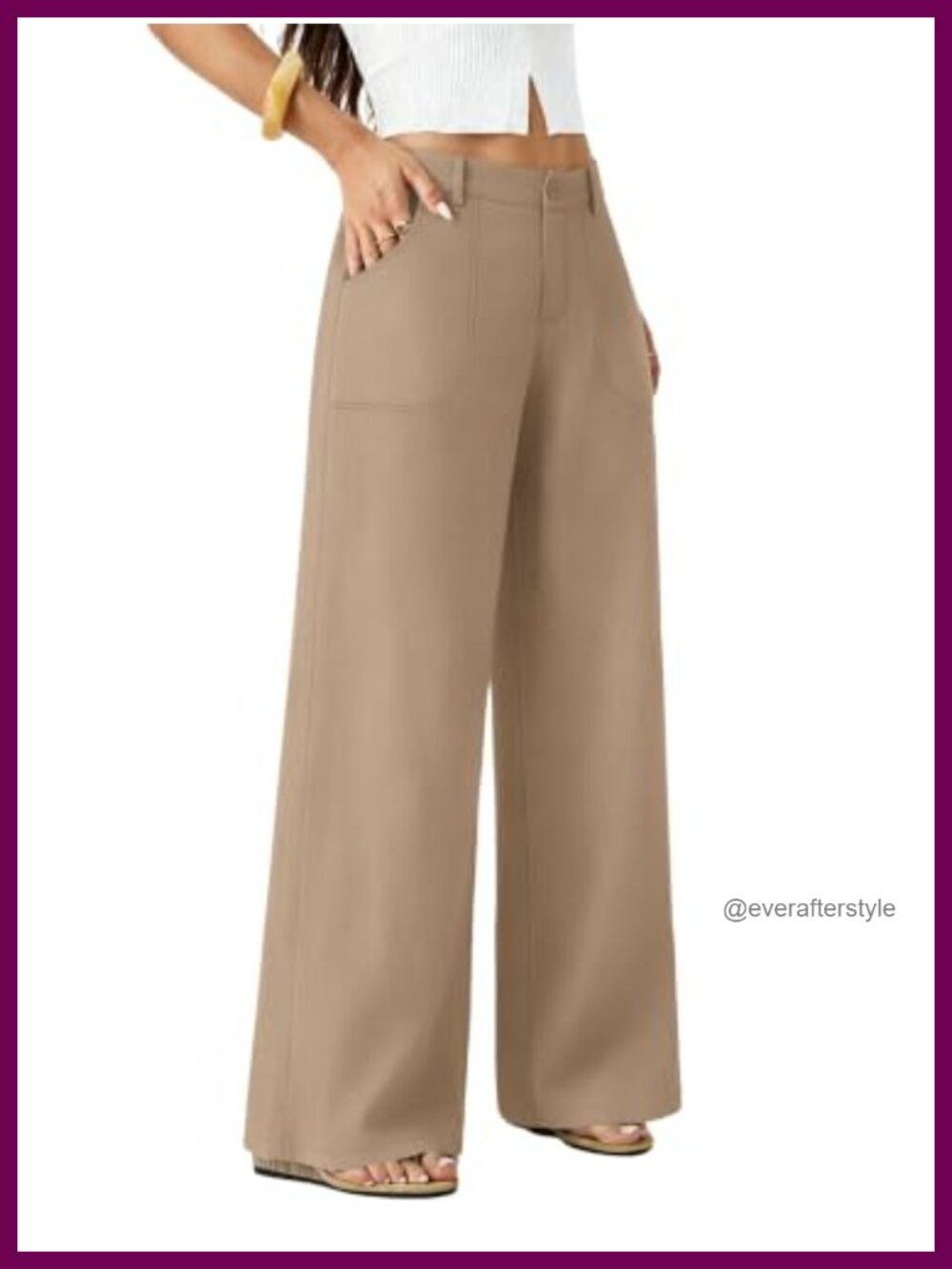 Wide Leg High Waisted Palazzo Pants Polyester Spandex Trousers